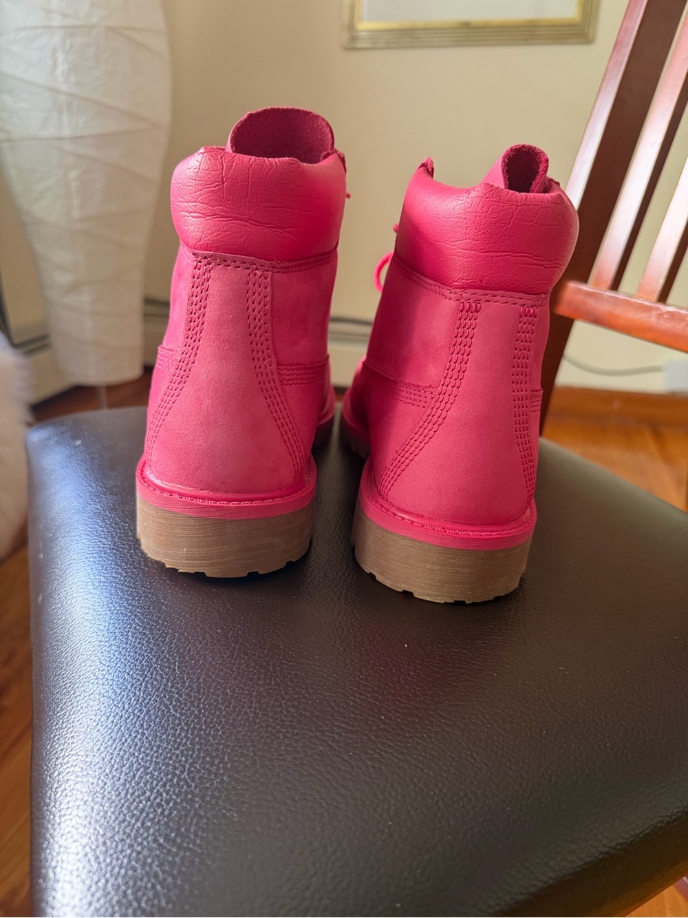 Timberland big girls Hot Pink Lace-Up Boots Size 5.5 - Picture 4 of 5
